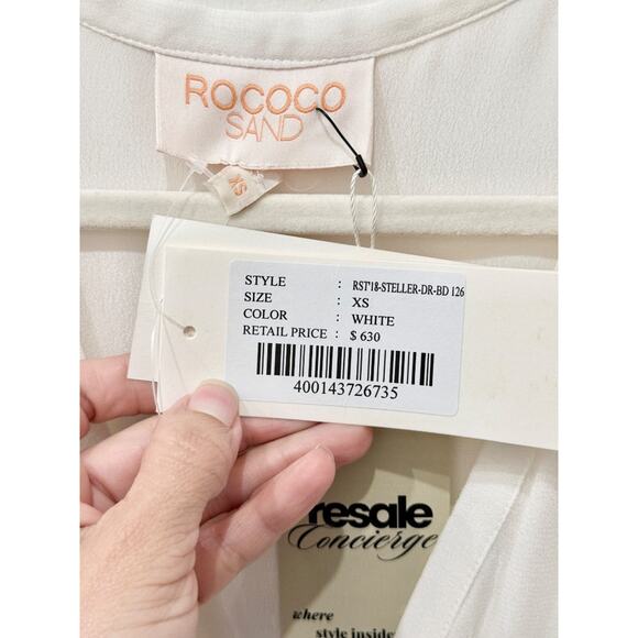 NWT Rococo Sand Stellar Star Sequin Chiffon Boho Maxi Dress White Womens Size XS - Picture 6 of 7